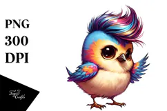 Expressive Baby Bird, Watercolor PNG Product Image 1