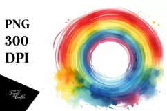 Colorful Watercolor Rainbow | Sublimation | Clipart Product Image 1