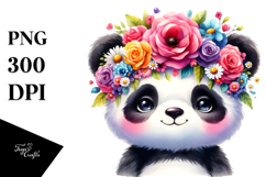 Adorable Panda Flower Crown | Clipart Product Image 1