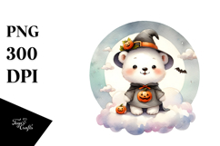 Cute Polar Bear on Cloud PNG Product Image 1