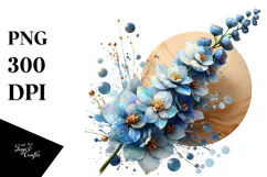 Abstract Glossy Delphinium Made of , PNG Product Image 1