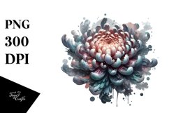 Glossy Chrysanthemum with Marble Splash | Sublimation | Product Image 1