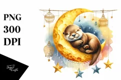 Vibrant Baby Otter Stars | Clipart Product Image 3