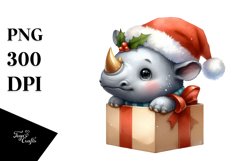 Expressive Baby Rhino with Cool Haircut, High-Quality PNG Product Image 3