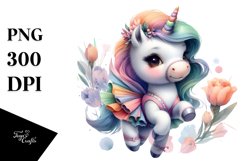 Baby Unicorn in Modern Dancer&#039;s Outfit PNG Product Image 3