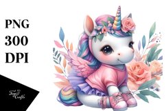 Baby Unicorn in Modern Dancer&#039;s Outfit PNG Product Image 1