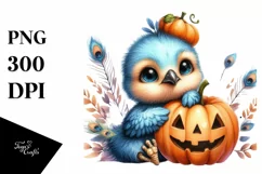 Cute Baby Peacock Sitting PNG Product Image 3
