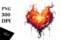 Fire Heart Digital Painting PNG Product Image 1