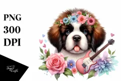 Saint Bernard Rock Star Caricature Clipart Product Image 3