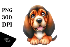 Cute Bloodhound with Big Eyes PNG Product Image 1