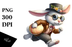 Goofy Bunny in a Suit, Transparent PNG Product Image 1