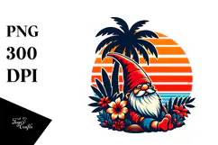 Retro Tropical Gnome Sunset, 20 oz Tumbler Product Image 1