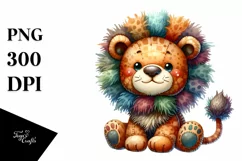 Vibrant Colorful Baby Lion Clipart Product Image 3