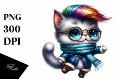 Revolted Cat Dancing in Winter PNG Product Image 3