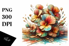 Abstract Wooden Small Stained Nasturtium Clipart Product Image 3