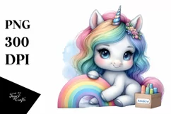Baby Unicorn Selling Rainbow | Clipart Product Image 3