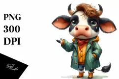 Funny Cow Bandana Raincoat | Sublimation | Clipart Product Image 3