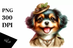 Vibrant Puppy Portrait Vintage Diva Look Product Image 1