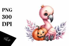 Cute Baby Flamingo Sitting PNG Product Image 3