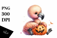 Cute Baby Flamingo Sitting PNG Product Image 3