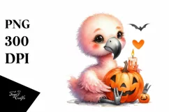 Cute Baby Flamingo Sitting PNG Product Image 3
