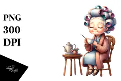 Character Tea Cup Hair Curlers Watercolor Product Image 1