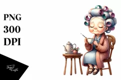 Character Tea Cup Hair Curlers Watercolor Product Image 3