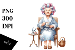 Character Tea Cup Hair Curlers Watercolor Product Image 1