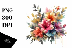 Colorful Bouquet with Azalea Splash | Sublimation | Clipart Product Image 1
