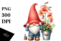 Cute Gnome with Snapdragon PNG Product Image 1