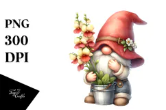 Cute Gnome with Snapdragon PNG Product Image 1