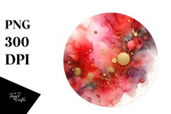 Colorful Redish Particles with Golden Foil Watercolor Product Image 3
