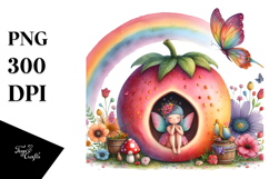 Fruit Rainbow Fairy House Illustration Product Image 1