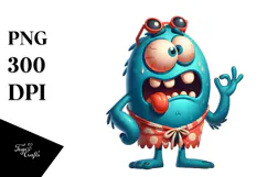 Goofy Cartoon Monster PNG Product Image 1