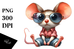 Funny Mouse Clipart with Sunglasses Product Image 1