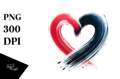Simple Paintbrush Style Heart PNG Product Image 1