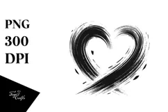 Simple Paintbrush Style Heart PNG Product Image 1
