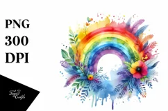 Vibrant Rainbow Colorful Watercolor | Sublimation | Clipart Product Image 1