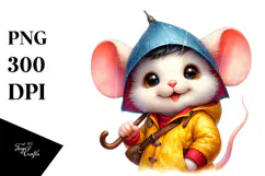 Vibrant Baby Mouse with Cool Haircut, Transparent PNG Product Image 1