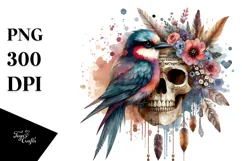 Boho Bird of Splashes, Transparent PNG Product Image 1