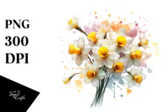 Daffodil Watercolor PNG Product Image 1