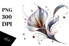 Glossy Calla Lily with Metalic Insertions PNG Product Image 1