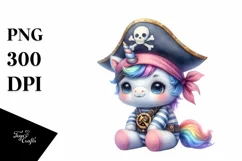 Baby Unicorn Pirate | Clipart Product Image 1