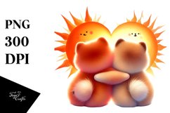 Cute Sun-Loving Pomeranian Holding Heart PNG Product Image 1