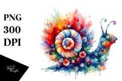Abstract Watercollor Vibrant Snail | Clipart Product Image 3