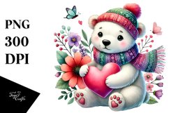 Polar Bear Flower PNG Product Image 1