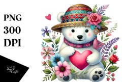 Polar Bear Flower PNG Product Image 1