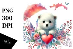 baby Polar Bear with Heart, Transparent PNG Product Image 1