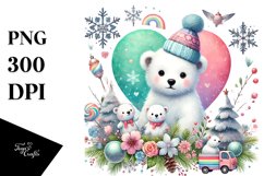 Colorful Baby Polar Bear with Heart Product Image 1