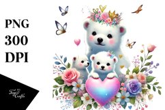 Colorful Baby Polar Bear with Heart Product Image 1
